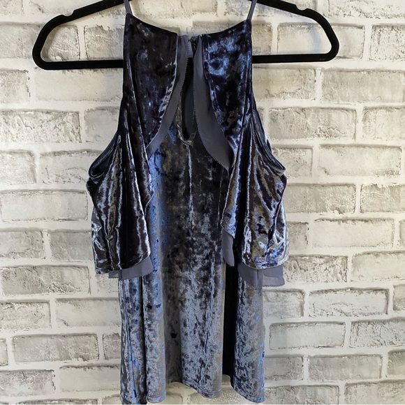 WHBM Cold Shoulder Crushed Velvet Top - Picture 5 of 6